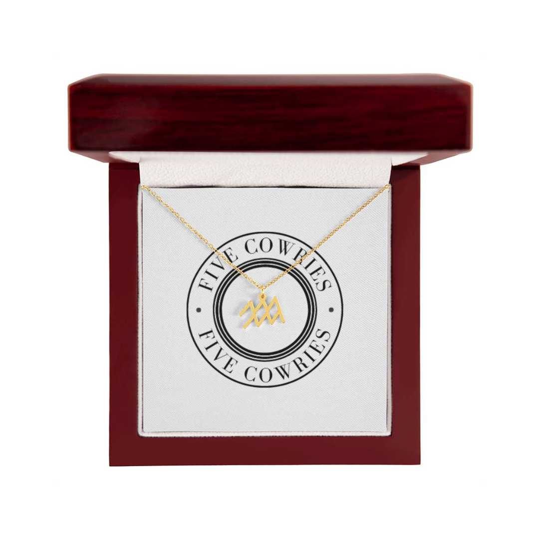 Zodiac Name Necklace. Handcrafted with care, this piece is made from durable stainless steel and optionally dipped in 18k yellow gold and features her unique astrological sign