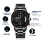 A personalized gift that can withstand constant use, this Customizable Engraved Black Chronograph Watch is the perfect gift for all the special men in your life. A thoughtful groomsmen gift, an anniversary memento, or a long-lasting keepsake for Father’s Day - it's a versatile piece sure to warm hearts and create smiles.