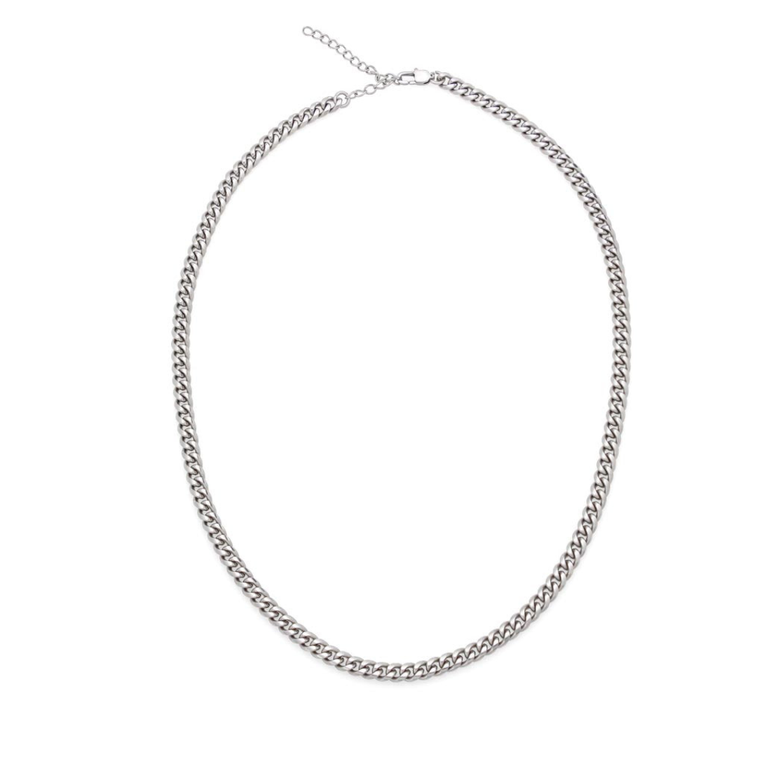Cuban Link Necklace, 14K Yellow Gold Finish Cuban Link Chain, Men's Necklace, Stainless Steel Necklace, Silver Chain, Birthday Gift for him