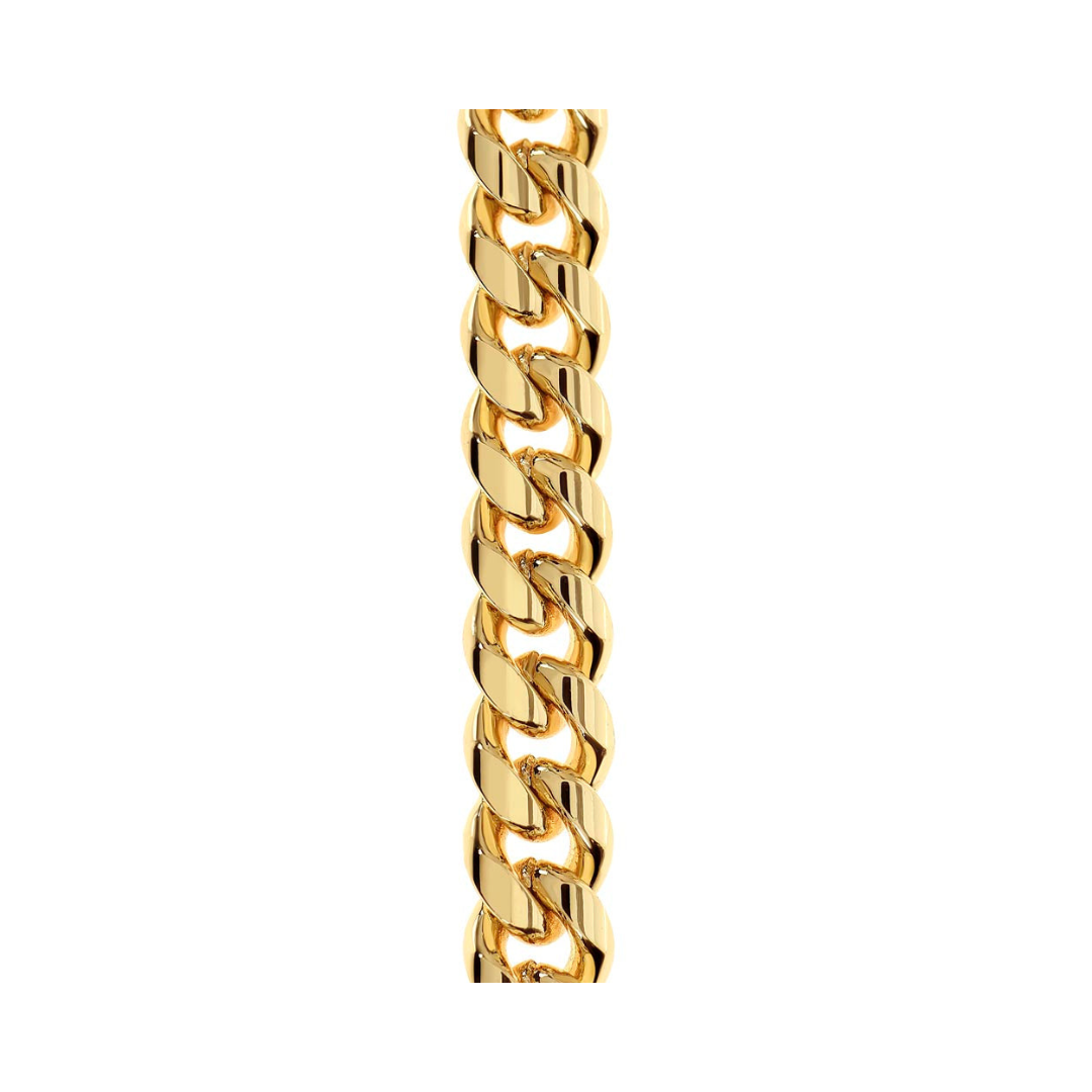 Cuban Link Necklace, 14K Yellow Gold Finish Cuban Link Chain, Men's Necklace, Stainless Steel Necklace, Silver Chain, Birthday Gift for him