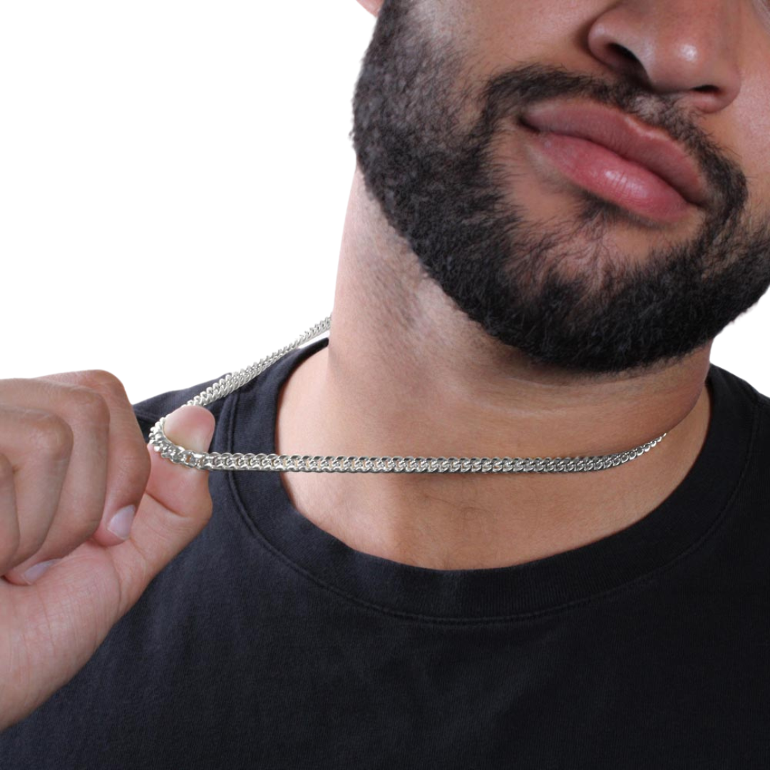 Cuban Link Necklace, 14K Yellow Gold Finish Cuban Link Chain, Men's Necklace, Stainless Steel Necklace, Silver Chain, Birthday Gift for him