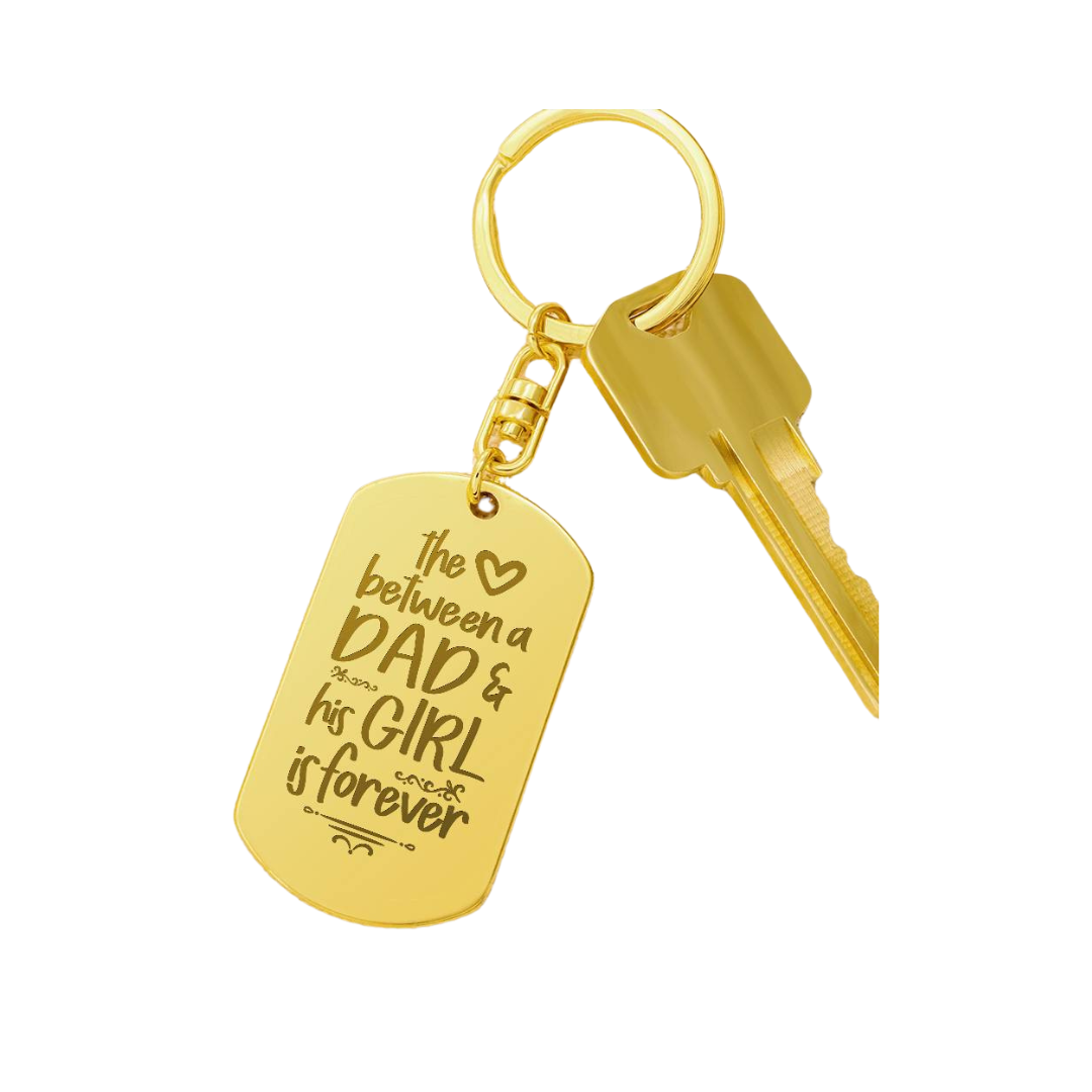 Create a unique keepsake with our Engraved Dog Tag Keychain. This high-quality stainless steel piece can be customized on the back in a scripted font, with 2 lines of text, up to 20 characters each.