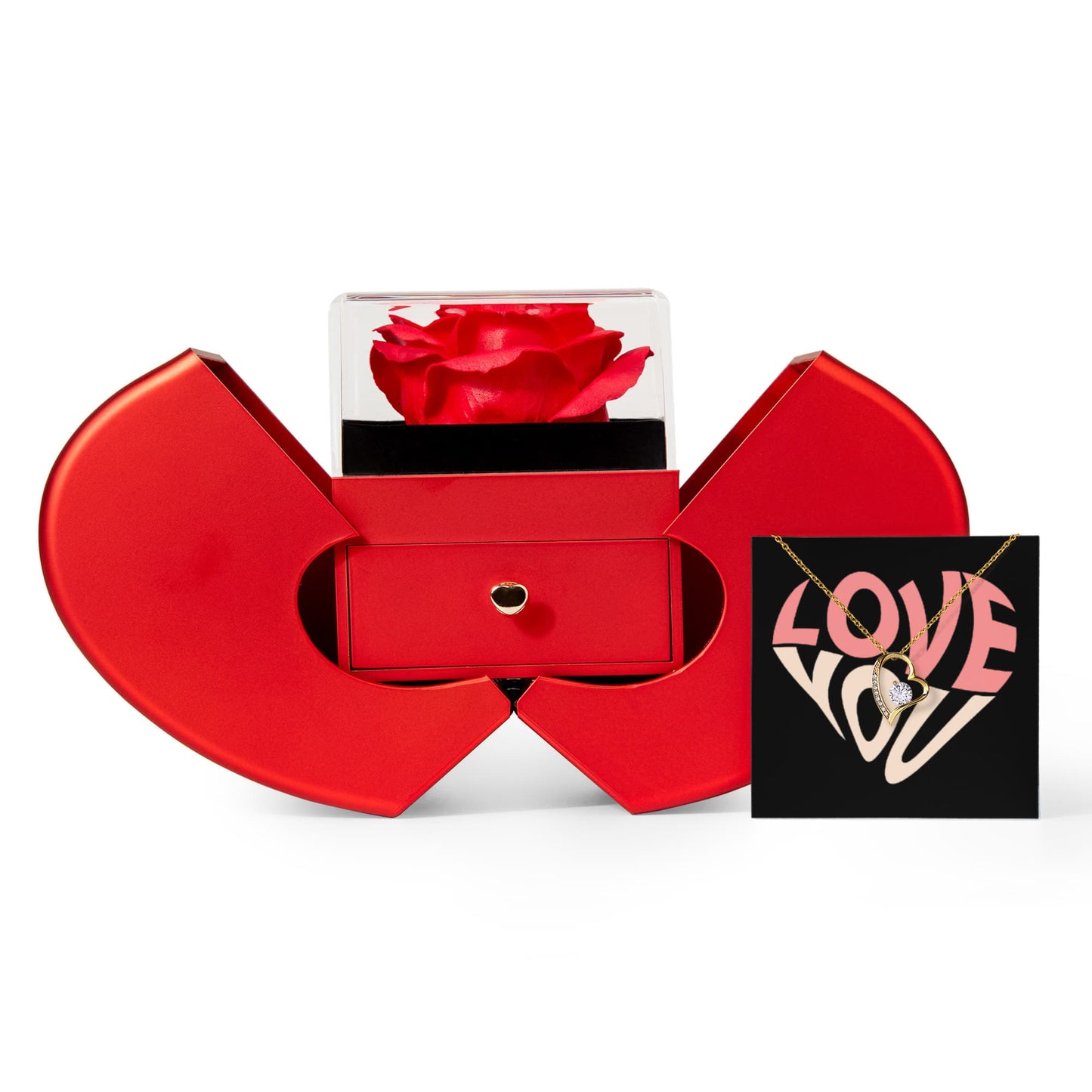 Create an unforgettable gifting experience with our elegant Forever Love Necklace and Heart Box gift set.