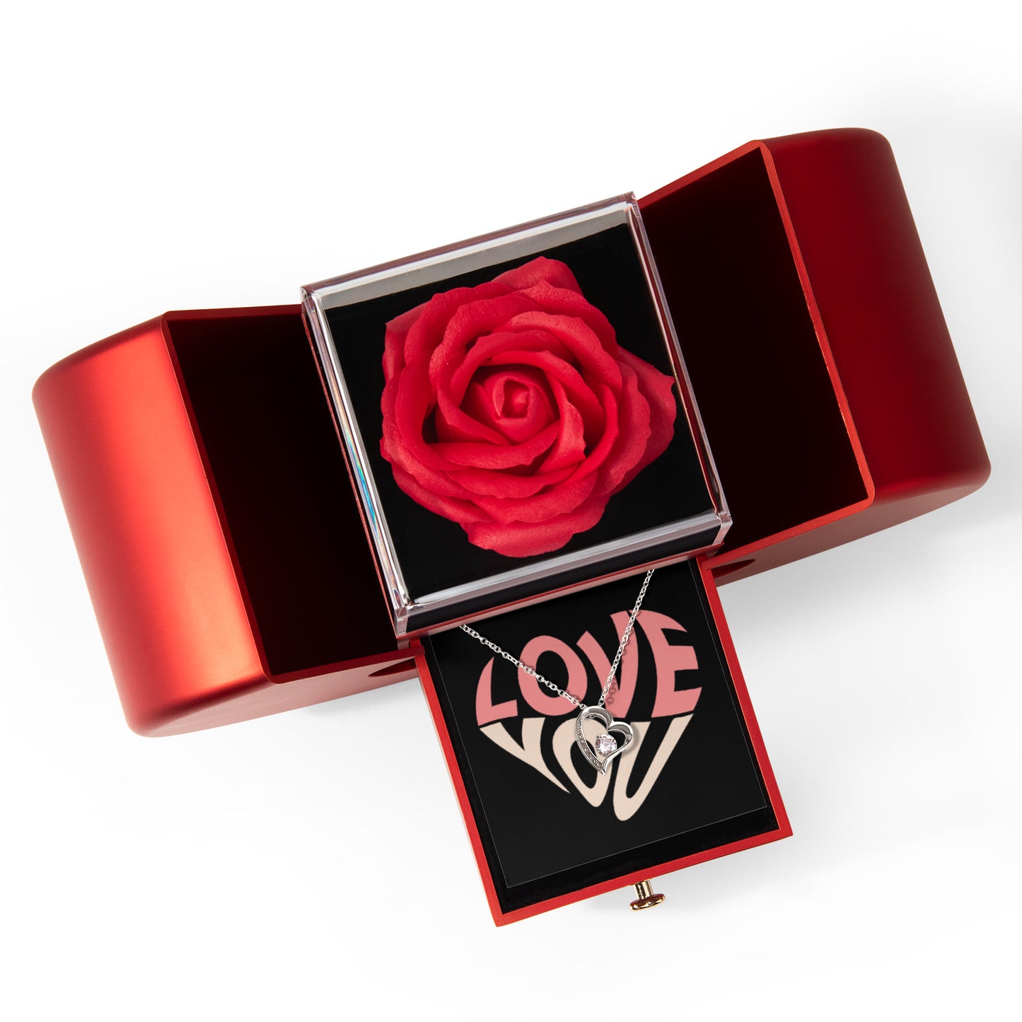 Create an unforgettable gifting experience with our elegant Forever Love Necklace and Heart Box gift set.