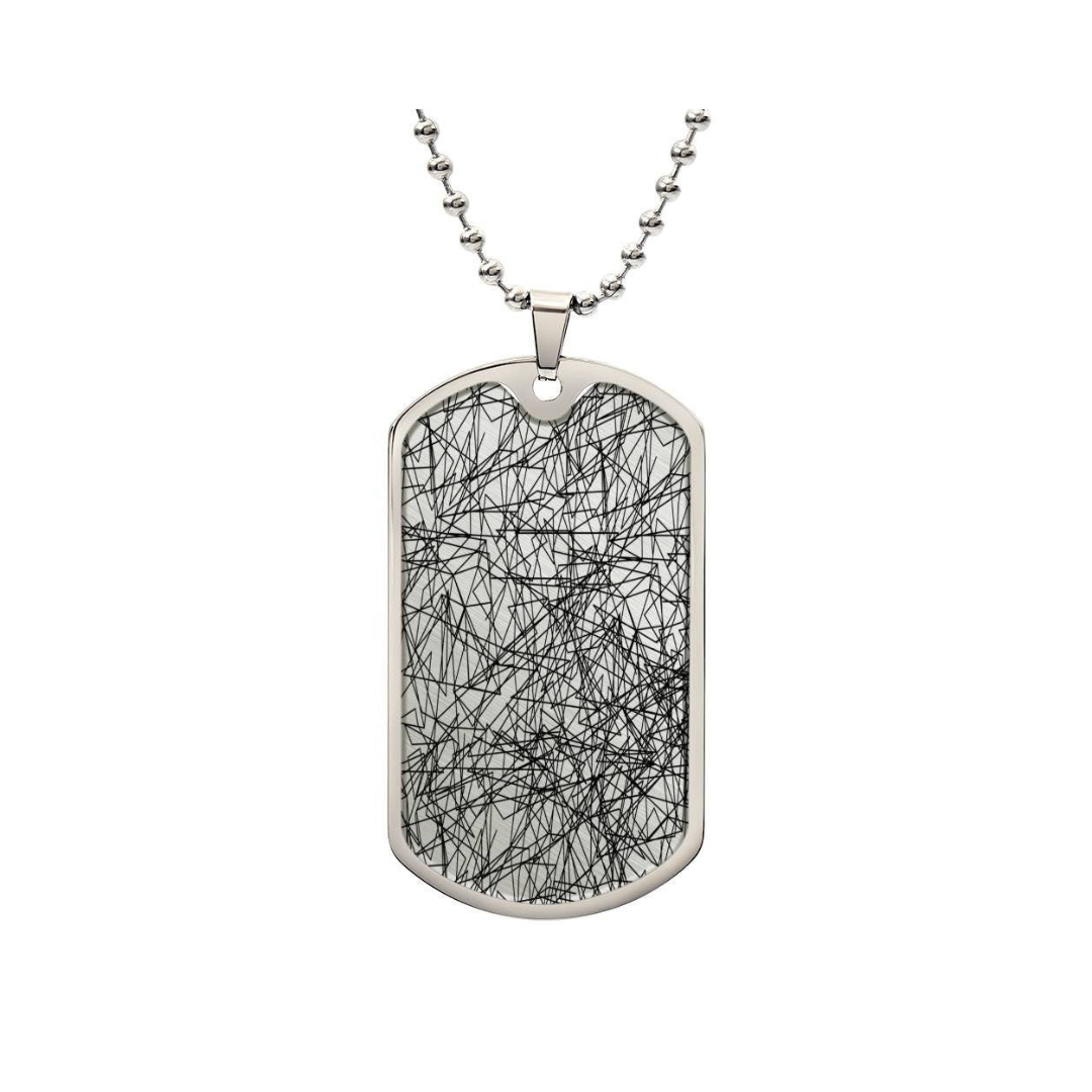 Graphic Dog Tag Pendant + Necklace - Bull, Personalized Military Dog tag, Men Engraved Necklace, Personalized jewelry gift for him