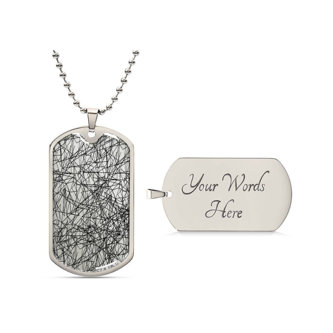 Graphic Dog Tag Pendant + Necklace - Bull, Personalized Military Dog tag, Men Engraved Necklace, Personalized jewelry gift for him