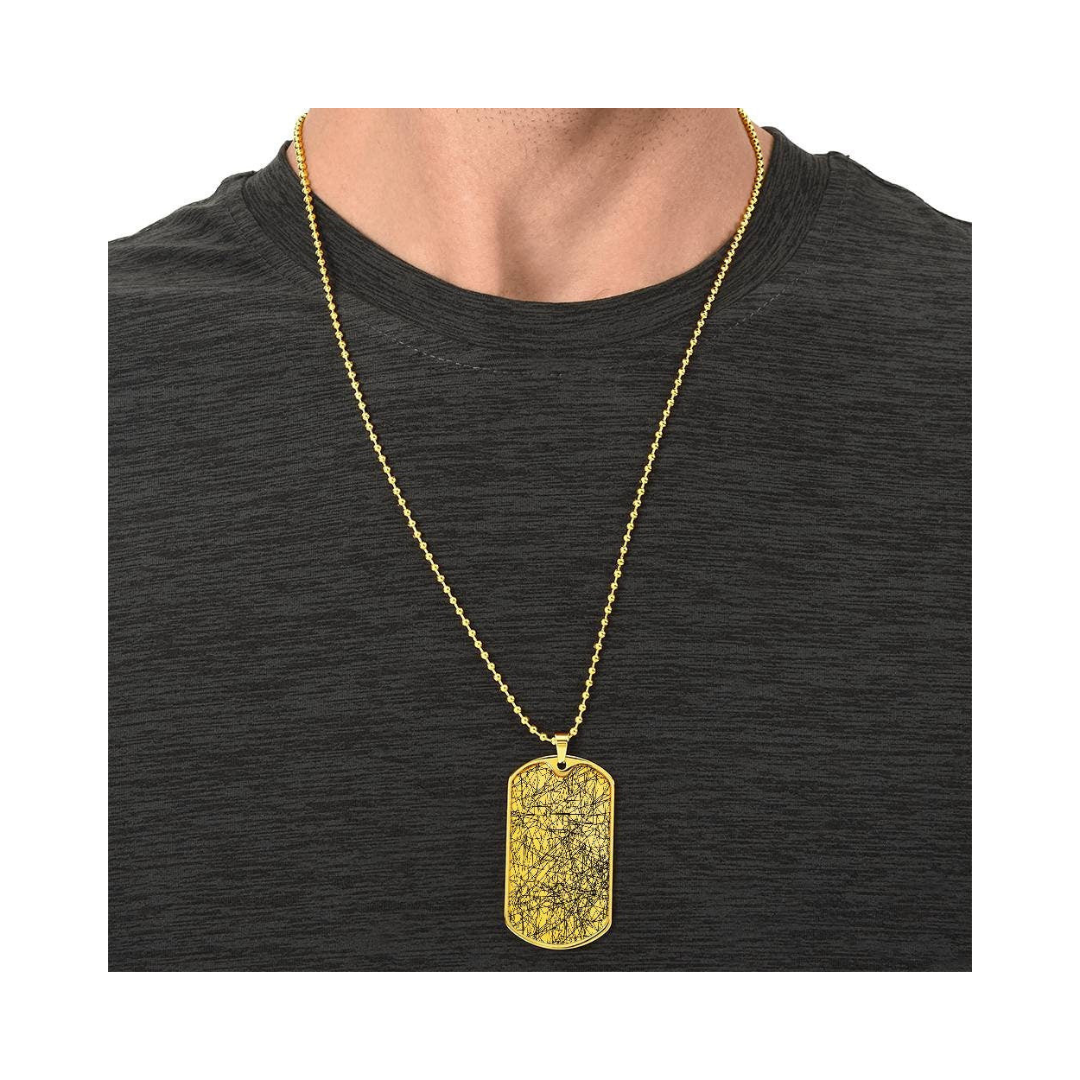 Graphic Dog Tag Pendant + Necklace - Bull, Personalized Military Dog tag, Men Engraved Necklace, Personalized jewelry gift for him