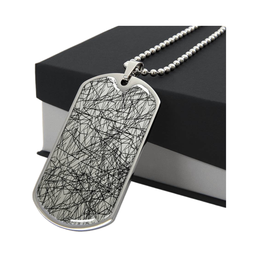 Graphic Dog Tag Pendant + Necklace - Bull, Personalized Military Dog tag, Men Engraved Necklace, Personalized jewelry gift for him