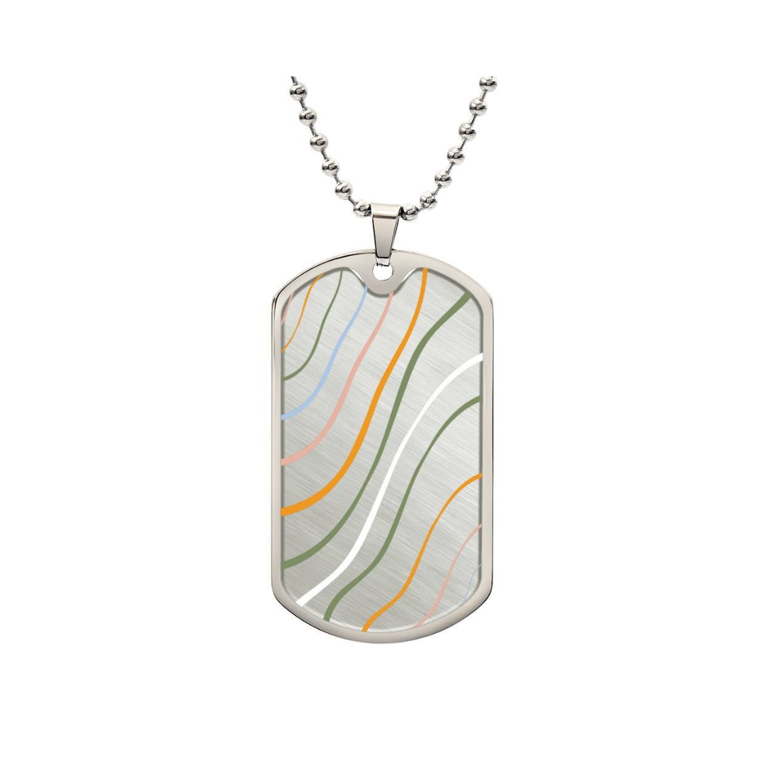 Graphic Dog Tag Pendant + Necklace - Bull, Personalized Military Dog tag, Men Engraved Necklace, Personalized jewelry gift for him