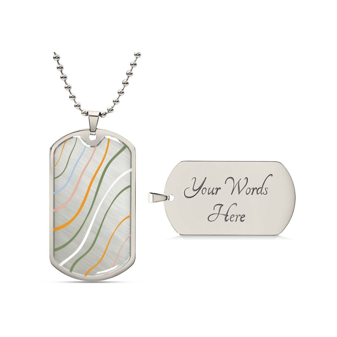 Graphic Dog Tag Pendant + Necklace - Bull, Personalized Military Dog tag, Men Engraved Necklace, Personalized jewelry gift for him