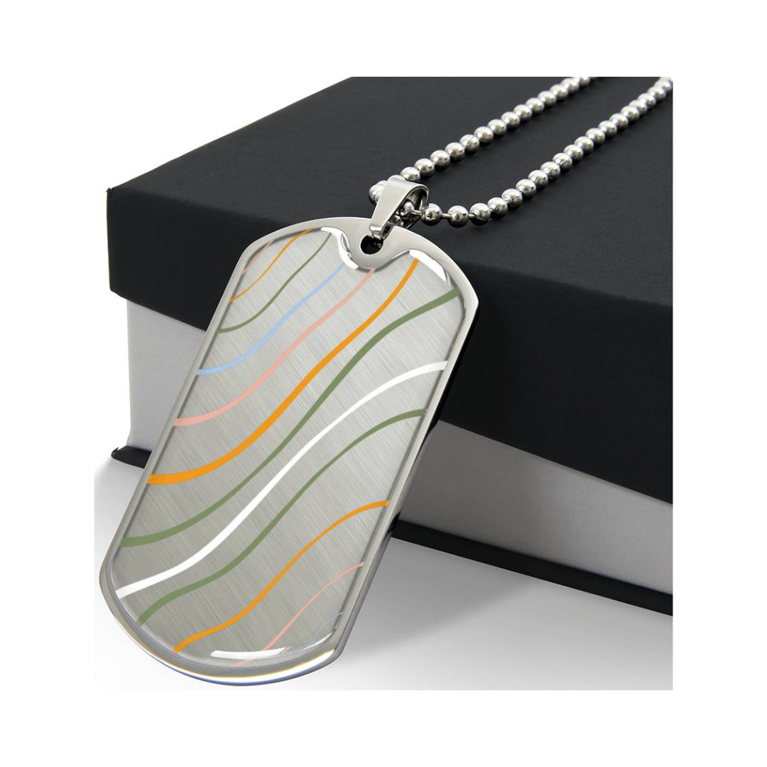 Graphic Dog Tag Pendant + Necklace - Bull, Personalized Military Dog tag, Men Engraved Necklace, Personalized jewelry gift for him