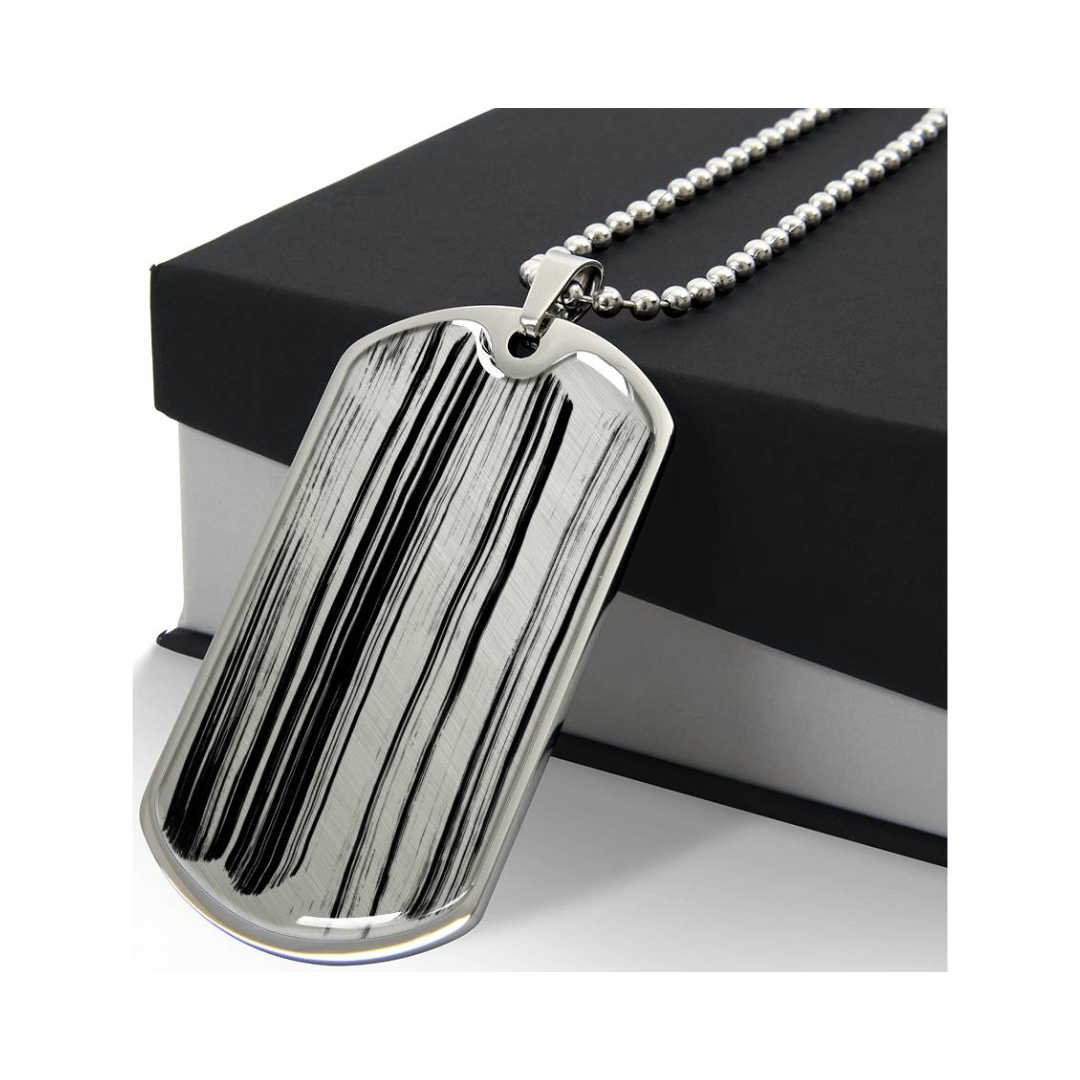 Graphic Dog Tag Pendant + Necklace - Bull, Personalized Military Dog tag, Men Engraved Necklace, Personalized jewelry gift for him