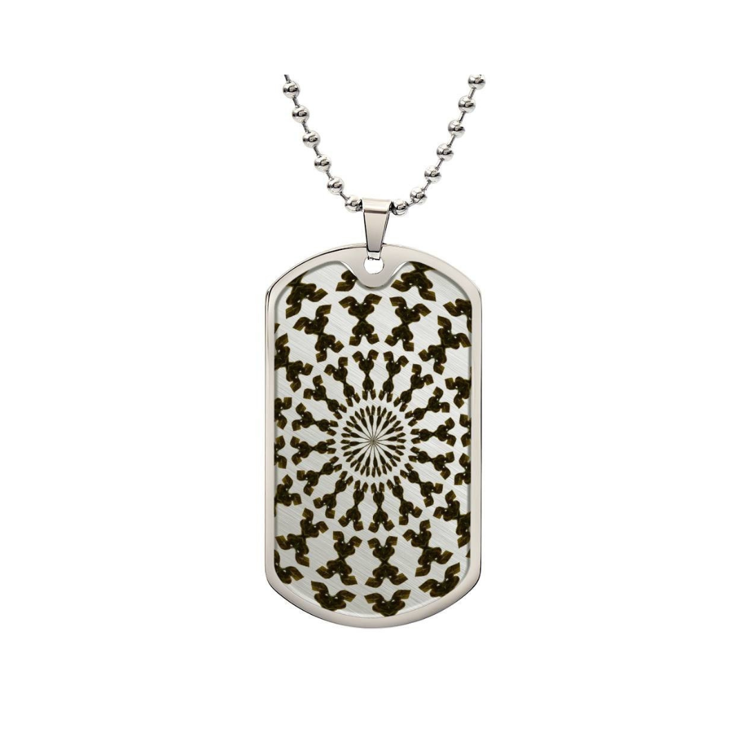 Graphic Dog Tag Pendant + Necklace - Bull, Personalized Military Dog tag, Men Engraved Necklace, Personalized jewelry gift for him