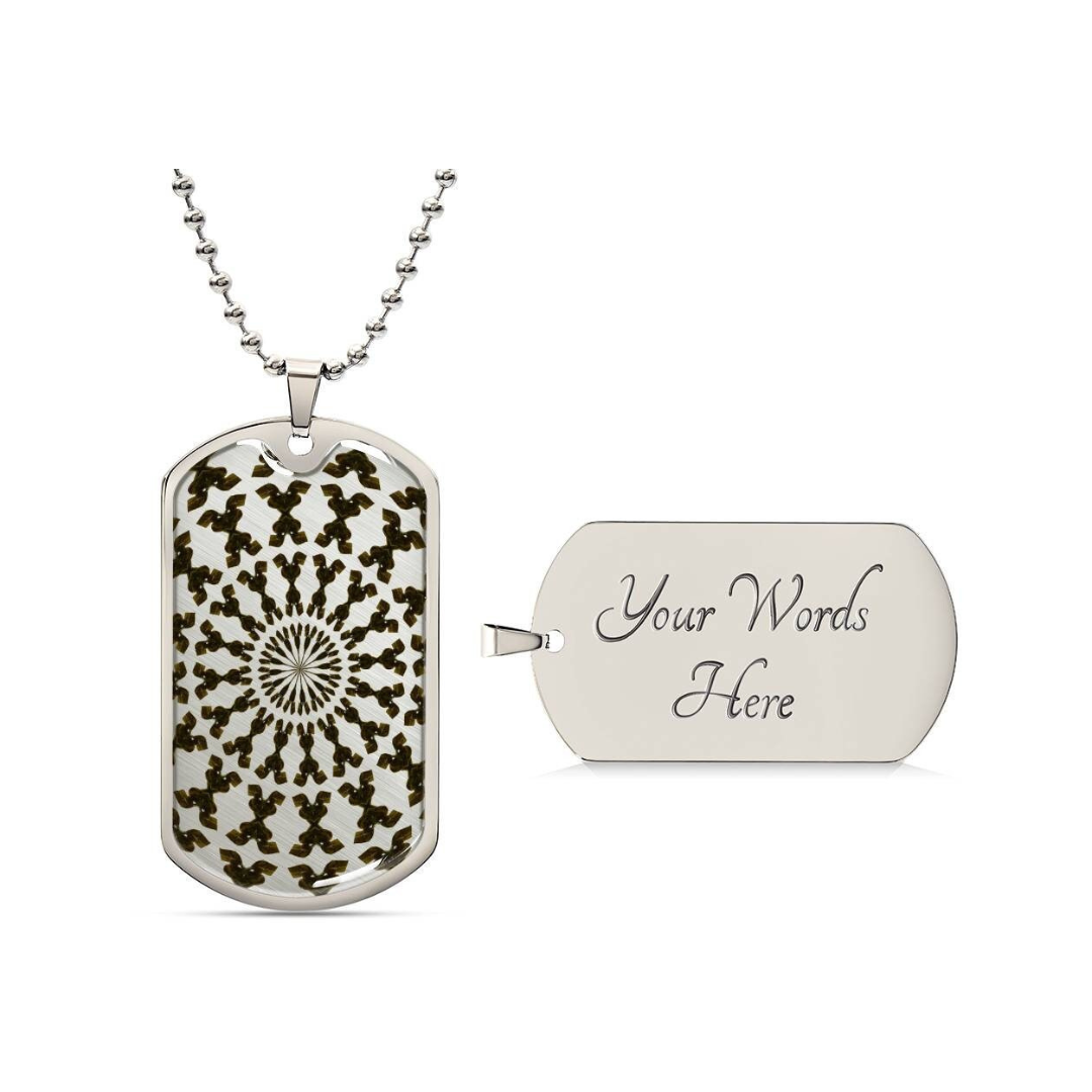 Graphic Dog Tag Pendant + Necklace - Bull, Personalized Military Dog tag, Men Engraved Necklace, Personalized jewelry gift for him