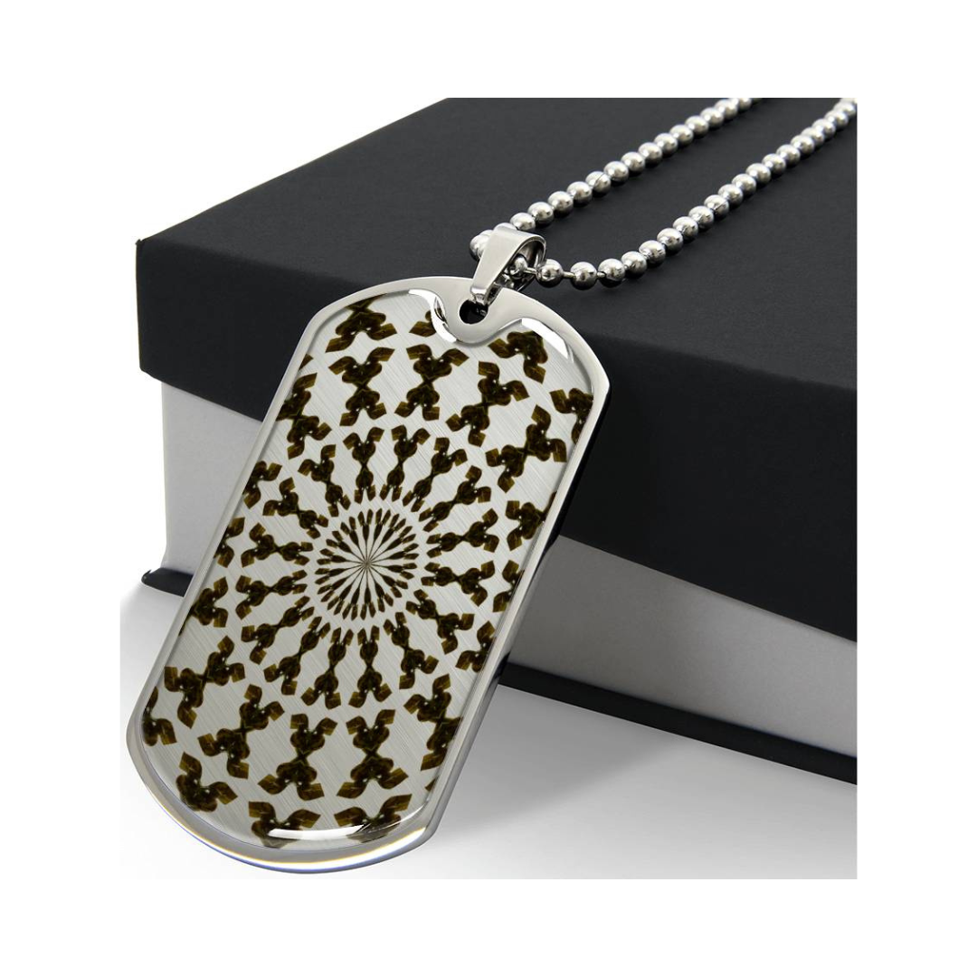 Graphic Dog Tag Pendant + Necklace - Bull, Personalized Military Dog tag, Men Engraved Necklace, Personalized jewelry gift for him