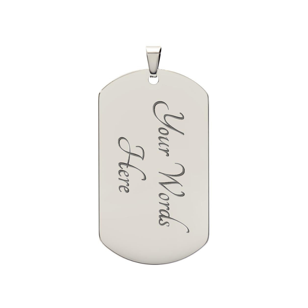Graphic Dog Tag Pendant + Necklace - Bull, Personalized Military Dog tag, Men Engraved Necklace, Personalized jewelry gift for him