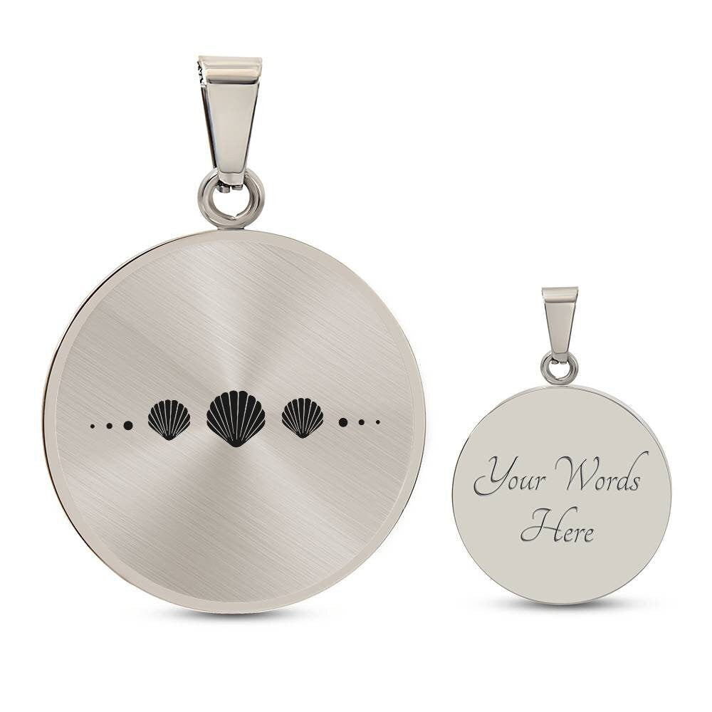 Graphic Circle Pendant + Necklace - Clam Shells