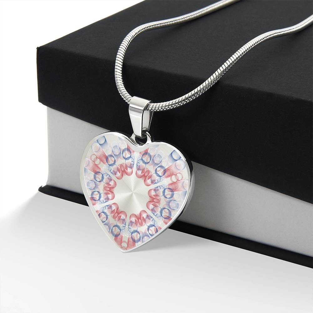 Graphic Heart Pendant + Necklace - Digital Abstract Art