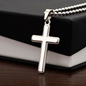 Personalized Cross Pendant With Ball Chain Necklace, Unisex Cross Stainless Steel Jewelry, Engraved Birthday Gift for him, Valentine Gift