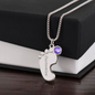 Personalized Baby Feet Necklace With Birthstone, Engraved Handmade Jewelry, Custom Name Pendant, Keepsake Necklace for mothers, Gift for her