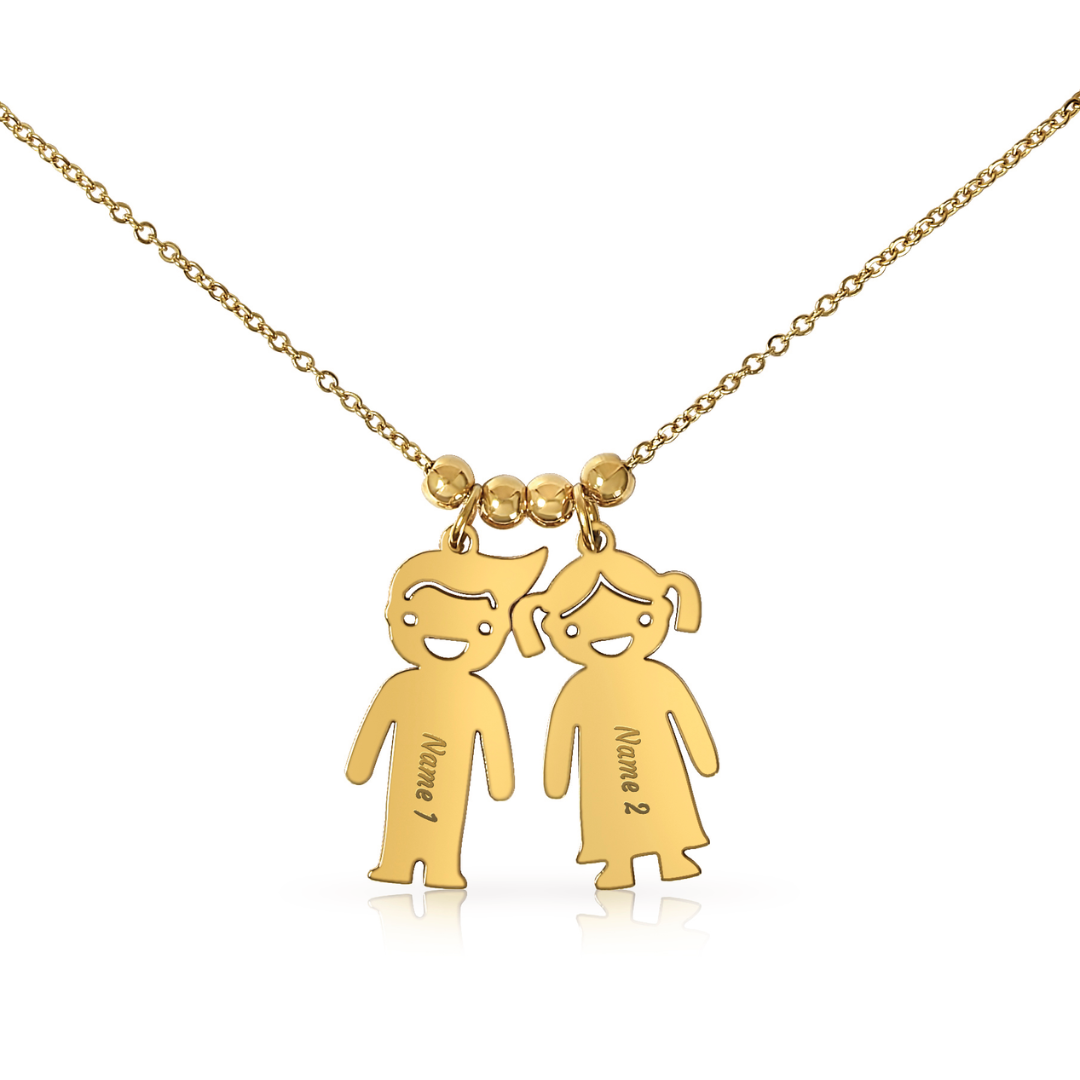 Personalized Kid Charm Necklace, Engraved Handmade Jewelry, Custom Keepsake Necklace, Boy or Girl Name Pendant, Gift for mom, Gift for her