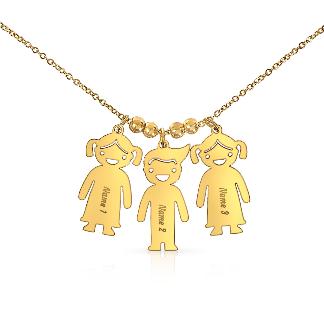 Personalized Kid Charm Necklace, Engraved Handmade Jewelry, Custom Keepsake Necklace, Boy or Girl Name Pendant, Gift for mom, Gift for her