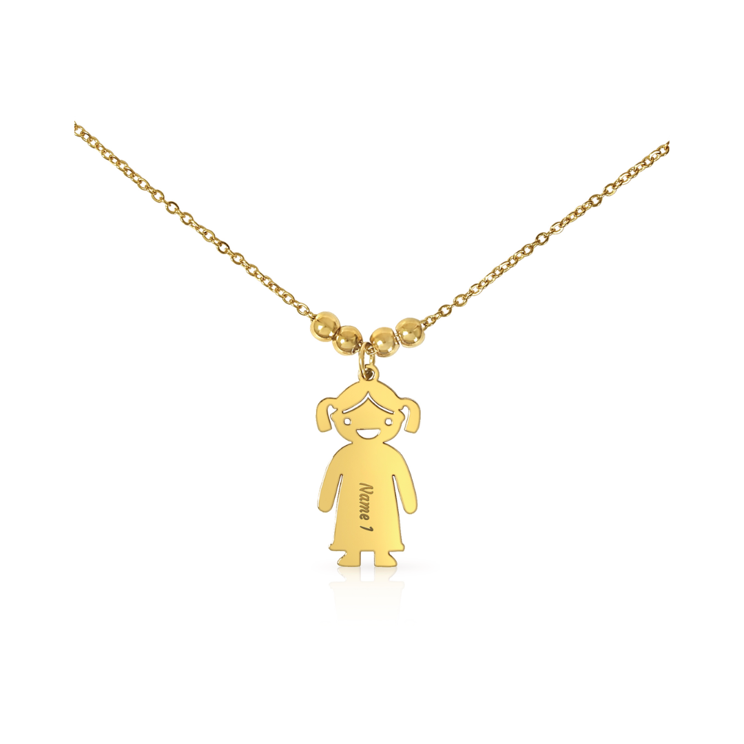 Personalized Kid Charm Necklace, Engraved Handmade Jewelry, Custom Keepsake Necklace, Boy or Girl Name Pendant, Gift for mom, Gift for her