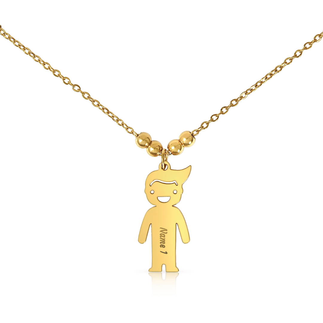 Personalized Kid Charm Necklace, Engraved Handmade Jewelry, Custom Keepsake Necklace, Boy or Girl Name Pendant, Gift for mom, Gift for her