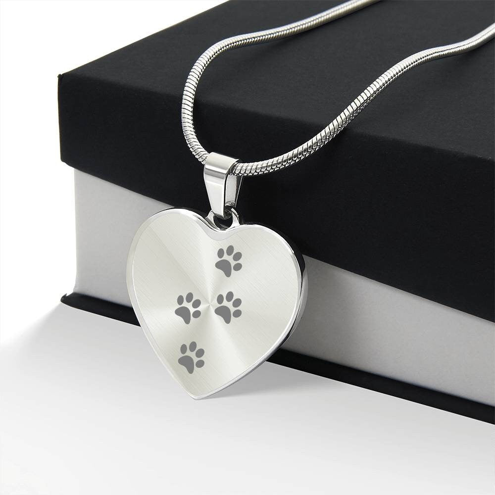 Graphic Heart Pendant + Necklace - Footprint