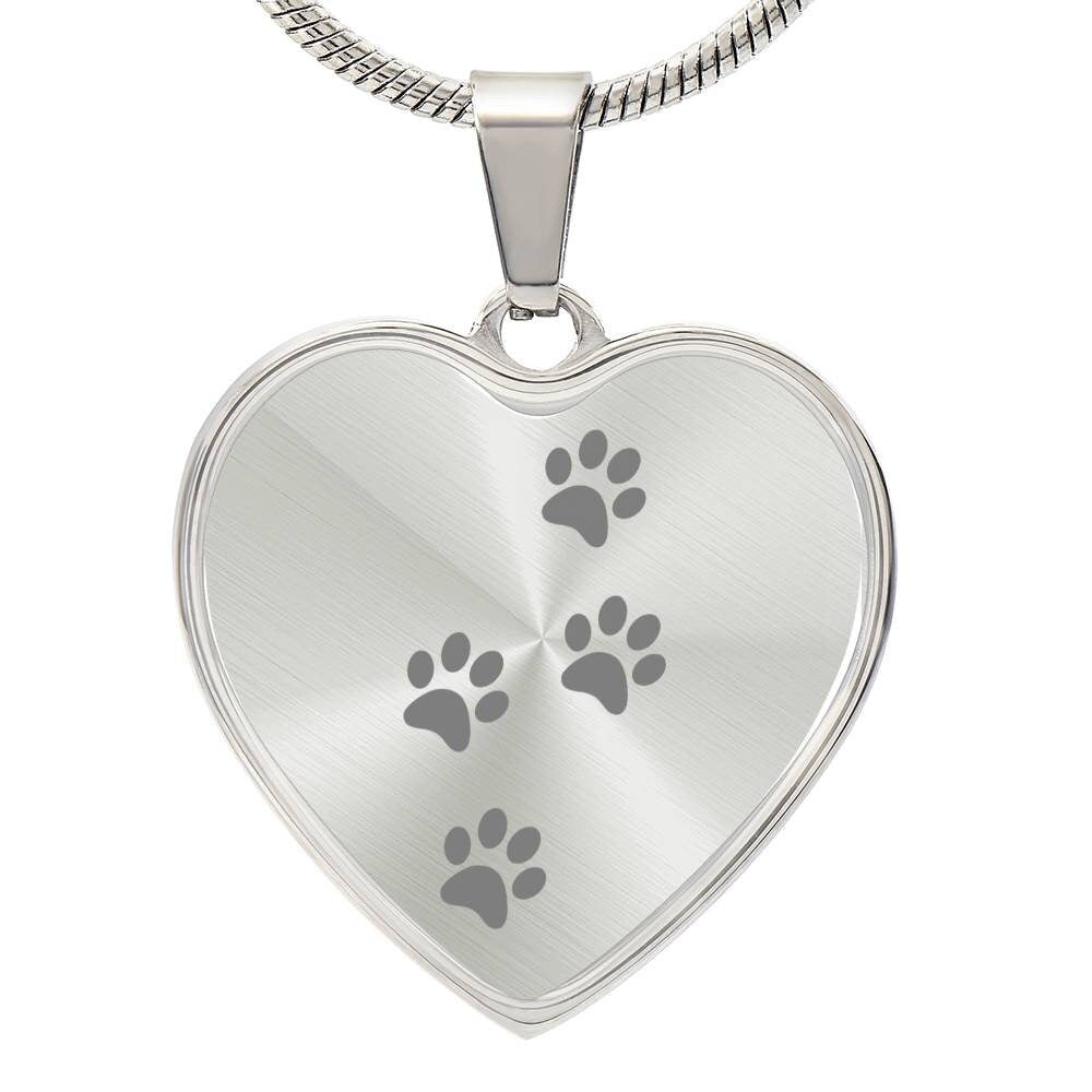 Graphic Heart Pendant + Necklace - Footprint