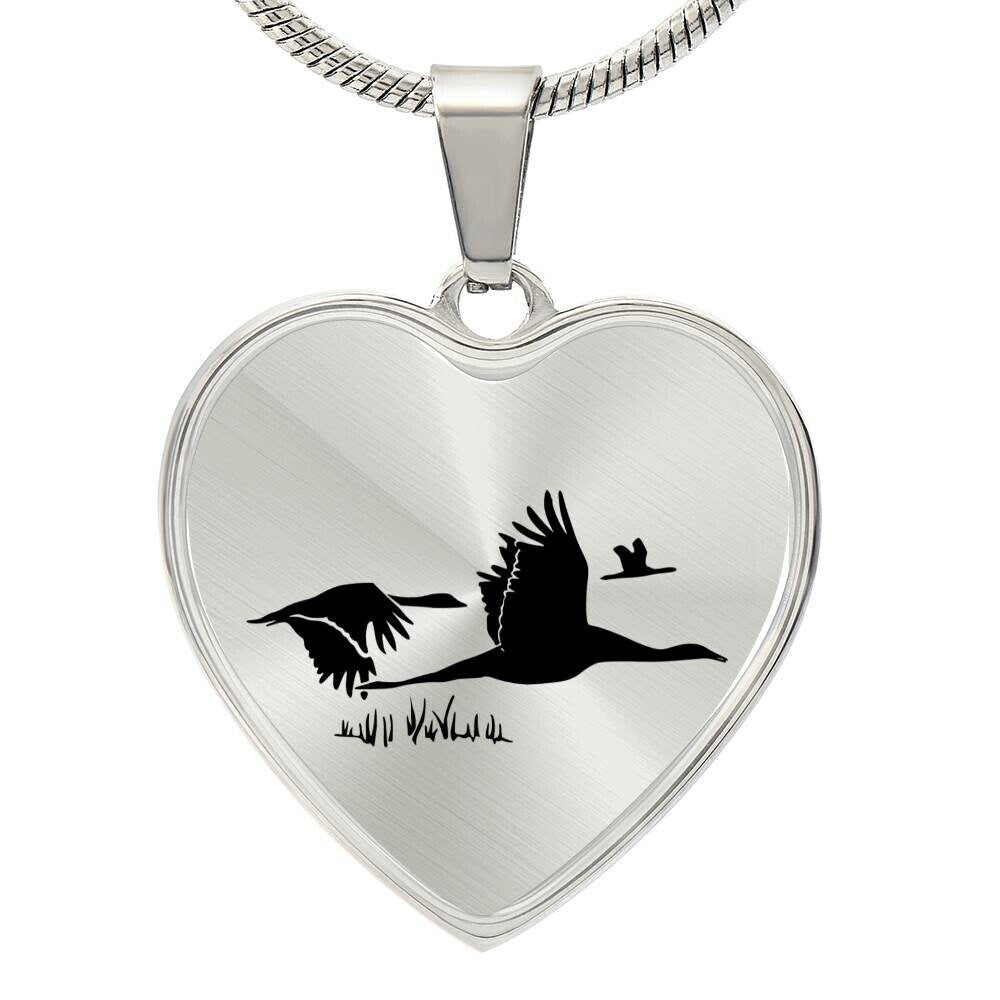 Graphic Heart Pendant + Necklace - Flock of Swan