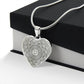Graphic Heart Pendant + Necklace - Abstract Mandala
