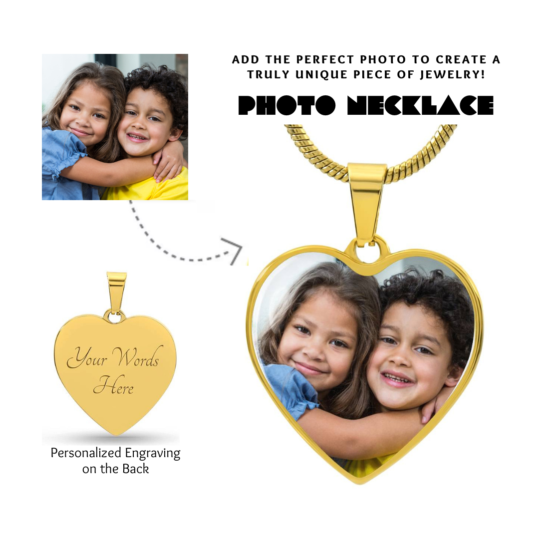 Photo Heart Necklace, Custom Picture Heart Necklace, Photo Pendant, Women Engraved Necklace, Custom Heart Pendant, Personalized gift for her, Keepsake Necklace Jewelry