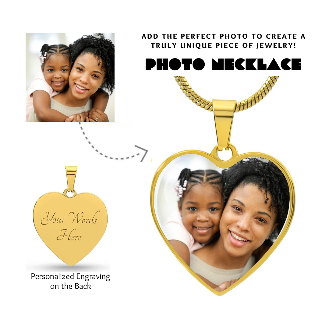 Photo Heart Necklace, Custom Picture Heart Necklace, Photo Pendant, Women Engraved Necklace, Custom Heart Pendant, Personalized gift for her, Keepsake Necklace Jewelry