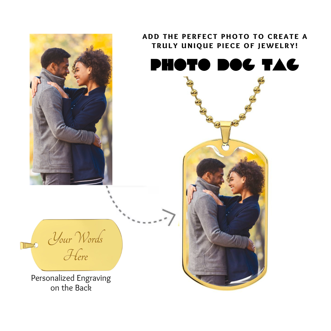 Photo Dog Tag Necklace, Custom Picture Dog Tag Necklace, Military Dog tag, Men Engraved Necklace, Graphic Dog tag, Personalized Gift for him