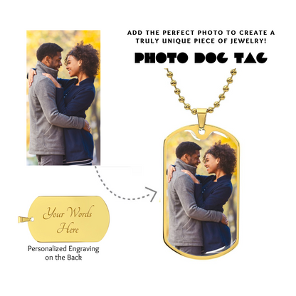 Photo Dog Tag Necklace, Custom Picture Dog Tag Necklace, Military Dog tag, Men Engraved Necklace, Graphic Dog tag, Personalized Gift for him