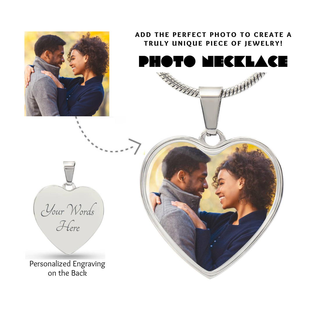Photo Heart Necklace, Custom Picture Heart Necklace, Photo Pendant, Women Engraved Necklace, Custom Heart Pendant, Personalized gift for her, Keepsake Necklace Jewelry