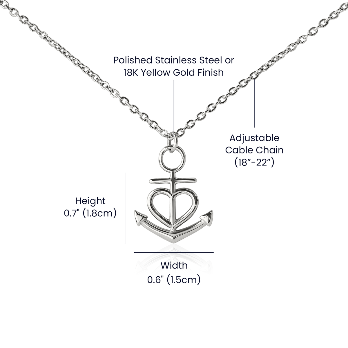 From the ship to the depths of the ocean, an anchor serves a remarkable purpose, grounding the ship and keeping it steady amidst the ever-changing sea. Capture this powerful symbolism with our artisan-crafted Anchor Pendant Necklace.