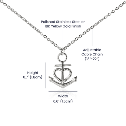 From the ship to the depths of the ocean, an anchor serves a remarkable purpose, grounding the ship and keeping it steady amidst the ever-changing sea. Capture this powerful symbolism with our artisan-crafted Anchor Pendant Necklace.