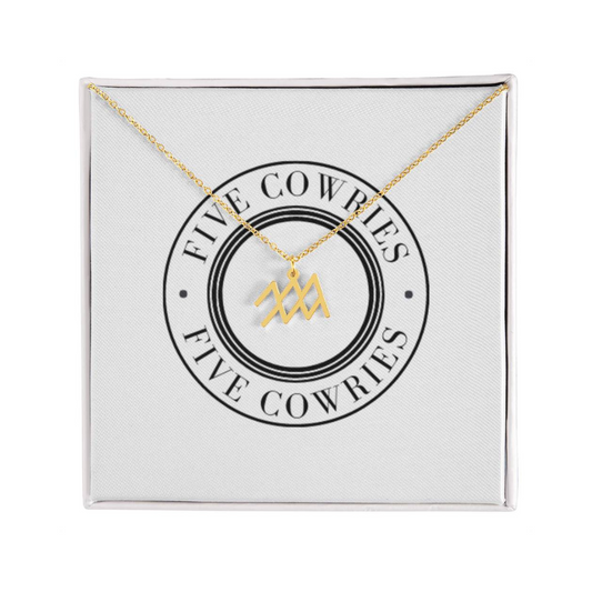 Zodiac Name Necklace. Handcrafted with care, this piece is made from durable stainless steel and optionally dipped in 18k yellow gold and features her unique astrological sign