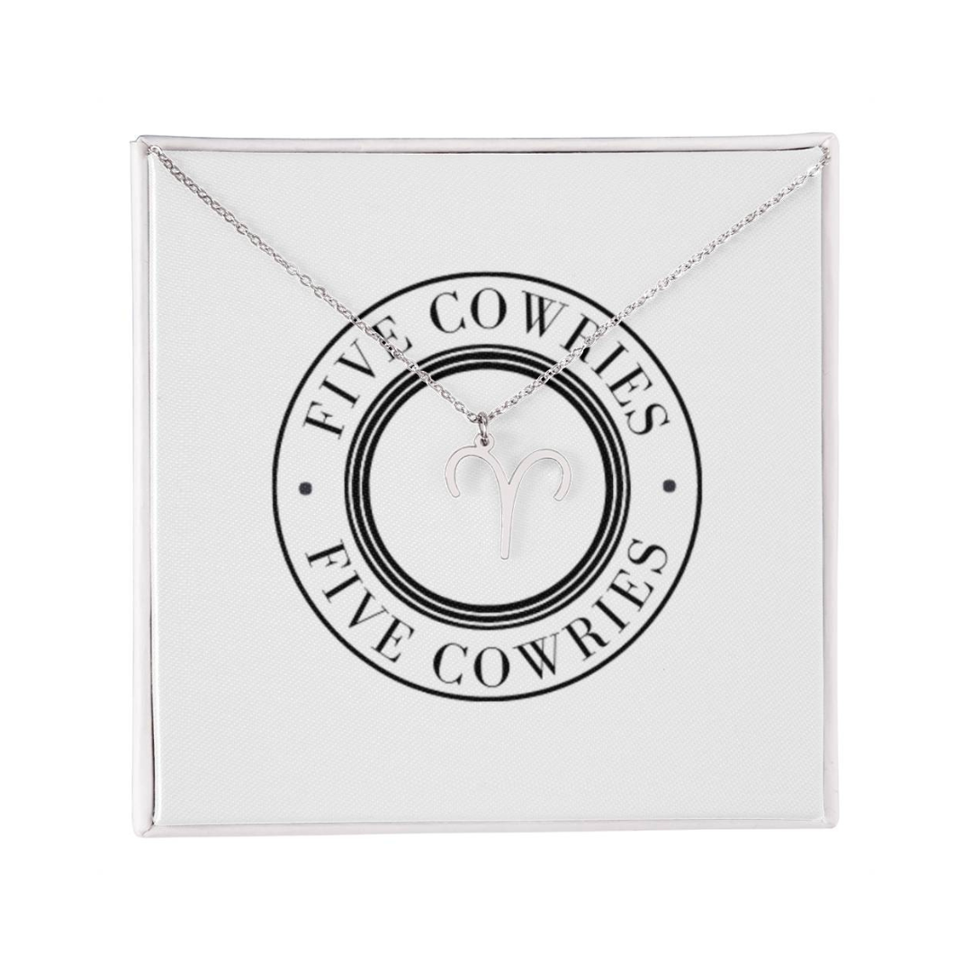 Aries Zodiac Name Necklace. Handcrafted with care, this piece is made from durable stainless steel and optionally dipped in 18k yellow gold and features her unique astrological sign.
