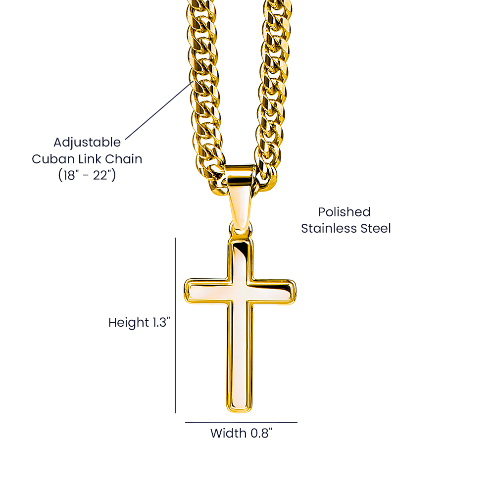 Artisan Cross Pendant with Cuban Link Chain