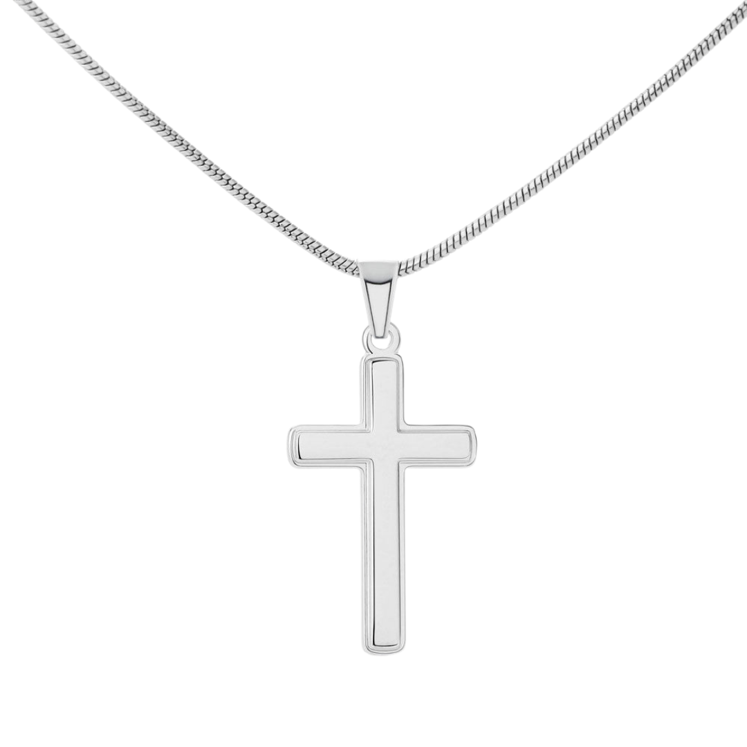 Personalized Cross Pendant With Snake Chain Necklace, Unisex Cross Stainless Steel Jewelry, Engraved Birthday Gift for him, Valentine Gift