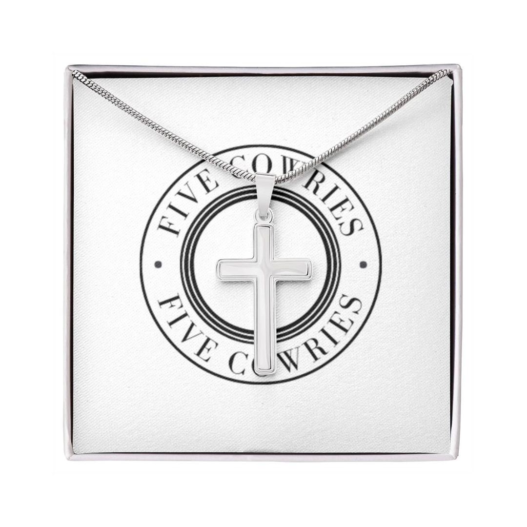 Artisan Crafted Stainless Steel Cross Necklace, Unisex Cross Pendant, Snake Chain Jewelry, Gift for her / him, Birthday Gift, Valentine Gift