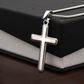 Artisan Crafted Stainless Steel Cross Necklace, Unisex Cross Pendant, Snake Chain Jewelry, Gift for her / him, Birthday Gift, Valentine Gift