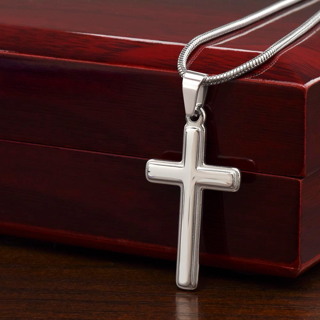 Personalized Cross Pendant With Snake Chain Necklace, Unisex Cross Stainless Steel Jewelry, Engraved Birthday Gift for him, Valentine Gift