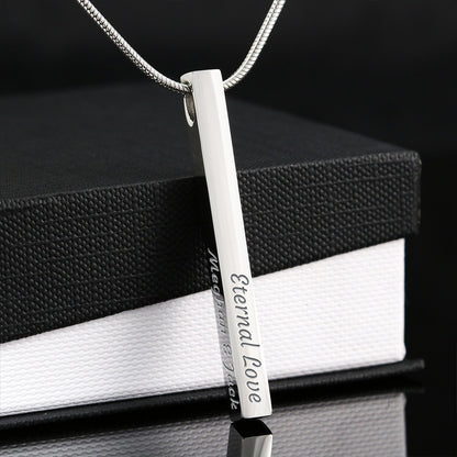 Custom Engraved 4-Sided Stick Necklace