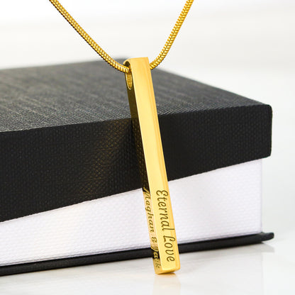 Custom Engraved 4-Sided Stick Necklace