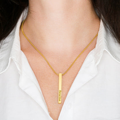 Custom Engraved 4-Sided Stick Necklace