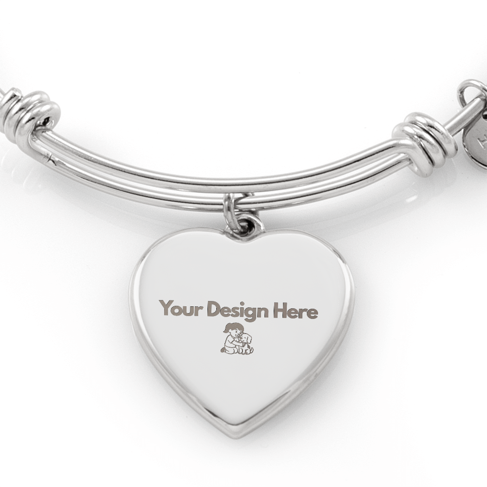 Custom Engraved Luxury Heart Bangle